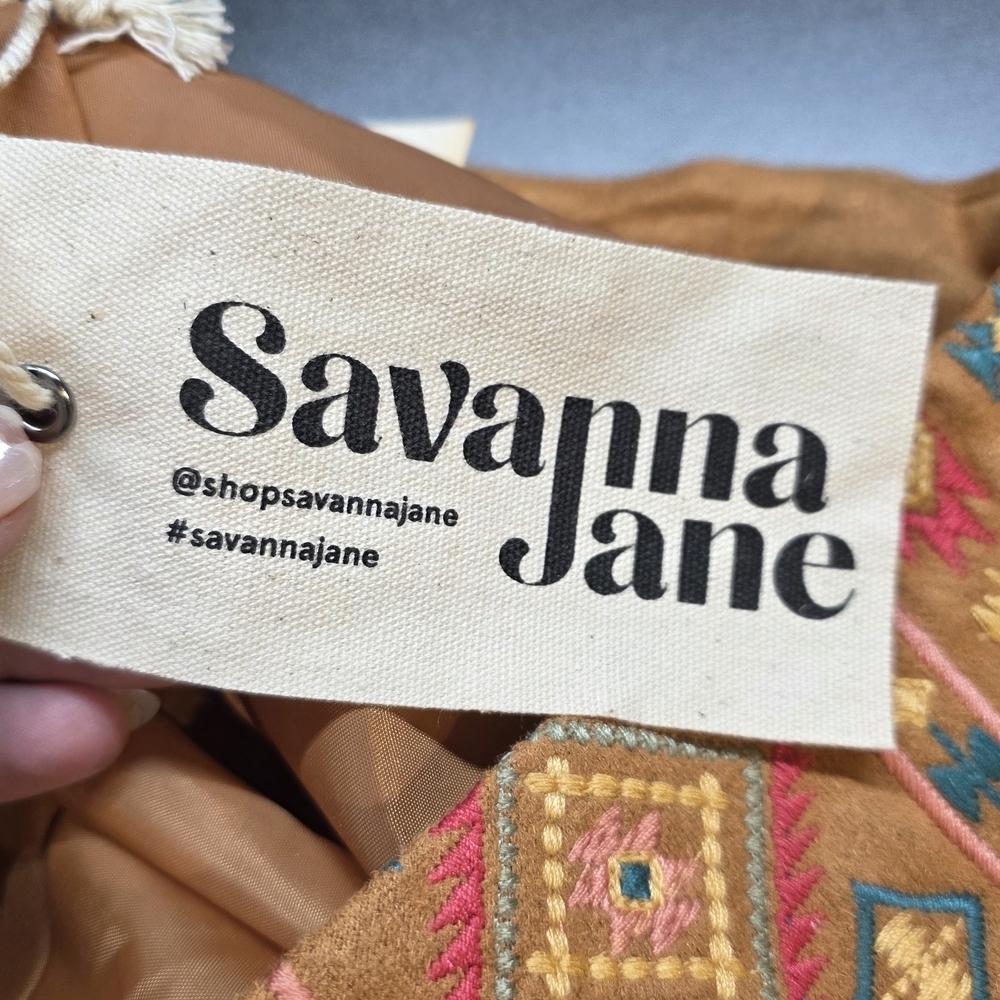 Savanna Jane NWT Rustic Embroidered Mini Skirt with Eyelet Trim S/M/L - Picture 9 of 11